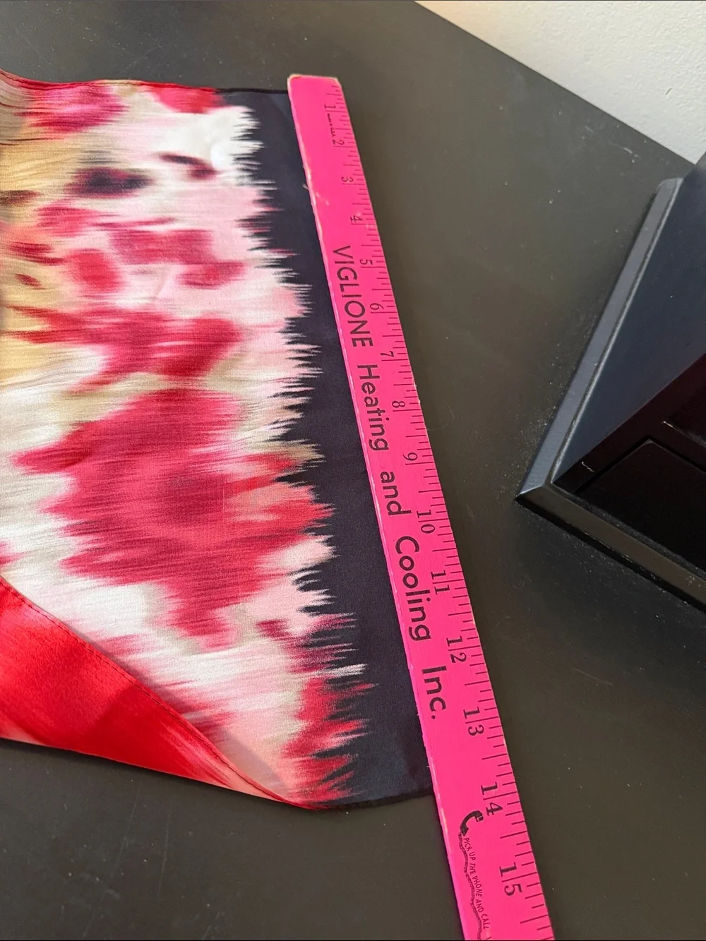 Anne Klein Red, Pink and Cream Abstract Silk Scarf